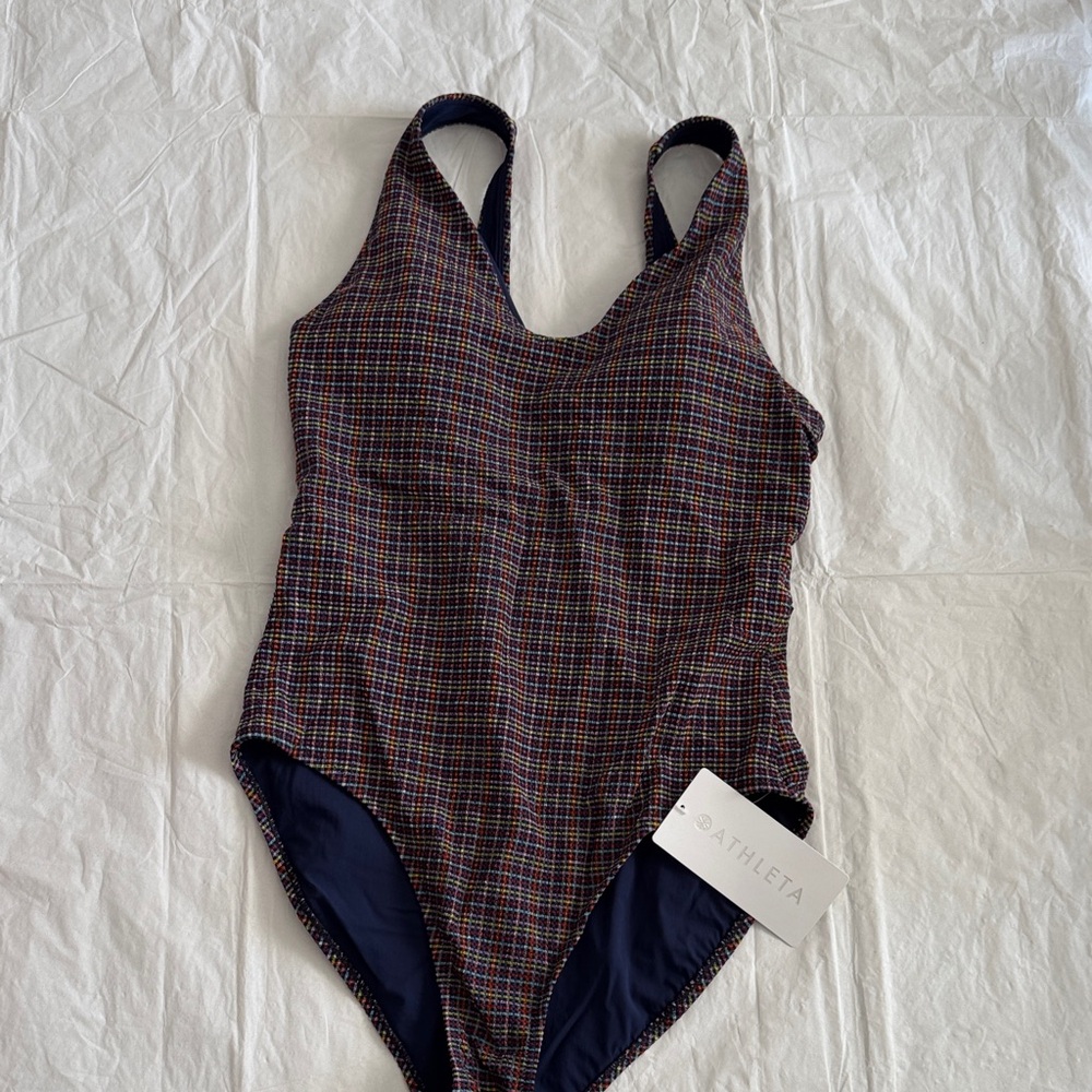 Athleta Multicolor Plaid One-Piece Swimsuit